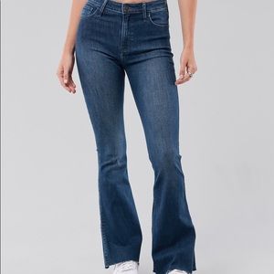 Hollister High-Rise Dark Wash Flare Jeans